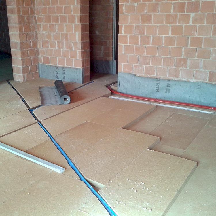 Wood fiber FiberTherm in dry screed systems