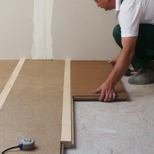 Wood fiber FiberTherm Floor flooring system installation