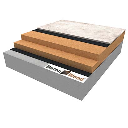 Dry screed in wood fiber Roof dry and cement bonded particle board